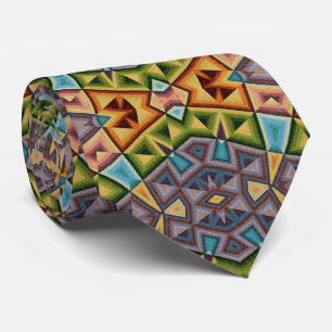 Bold Multi-colour Abstract Tribal Look Tie