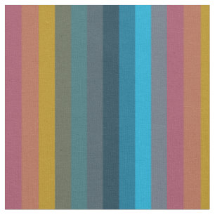Bold Mustard & Teal Retro Stripes Fabric