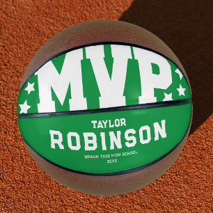 Bold MVP Players Name Keepsake Green Basketball