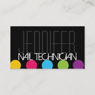 Bold Nail Technician Business Card
