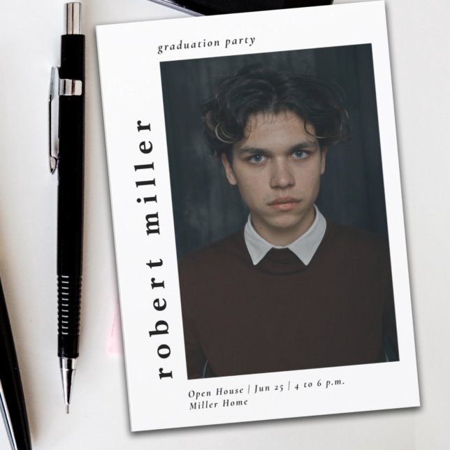 Bold Name Classy Photo Graduation Invitation (Creator Uploaded)