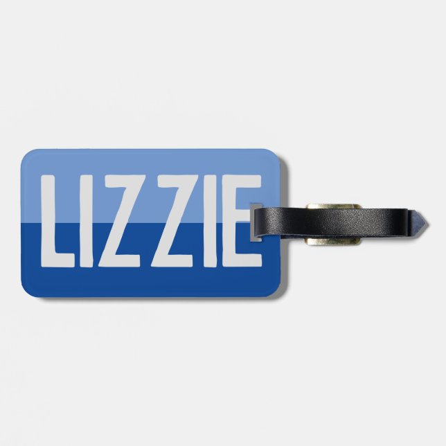 Bold Name Design. Luggage Tag (Back Horizontal)