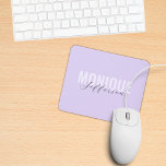 Bold Name Script Modern Lilac Lavender Monogram Mouse Pad<br><div class="desc">This elegant mouse pad would be great for both,  personal or professional use. Easily add your own details by clicking on the "personalise" option.</div>