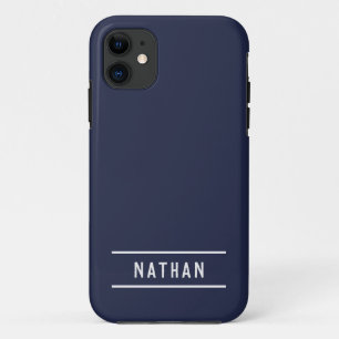 Bold Name   Simple Navy Blue Case-Mate iPhone Case