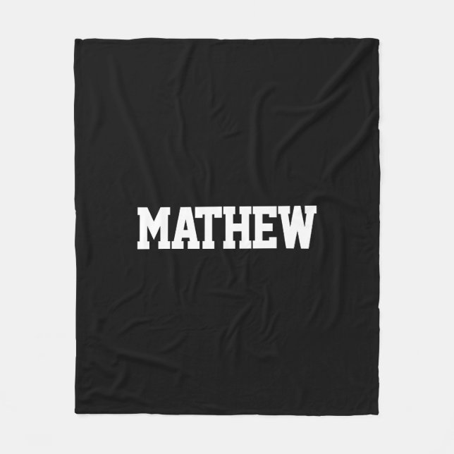 Bold Names Black & White Fleece Blanket (Front)