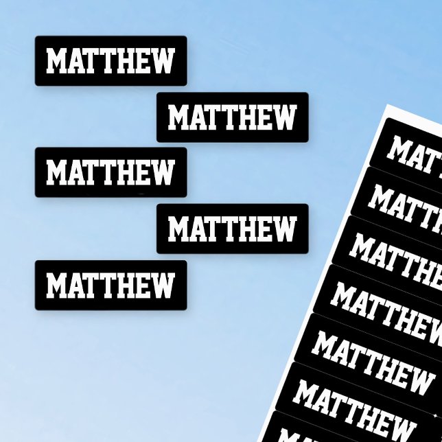 Bold Names Black & White Waterproof Labels (Creator Uploaded)