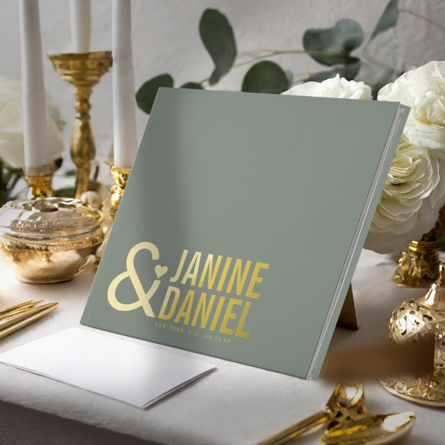 Bold Names & Heart Accent Wedding ID1055 Guest Book (Creator Uploaded)