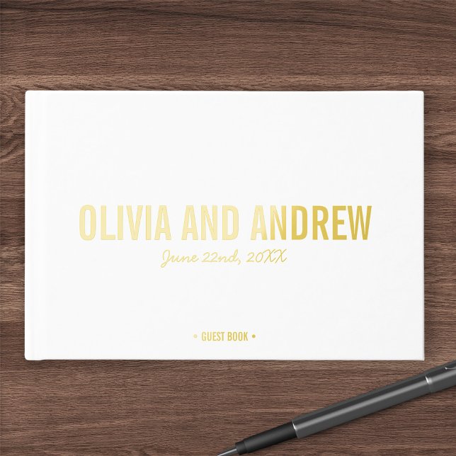 Bold Names Modern Wedding Guest Book (Creator Uploaded)