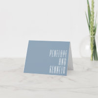 Bold Names Retro Typography Dusty Blue Wedding