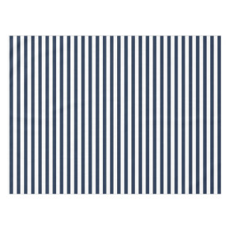 Bold Navy Blue and White Stripe Tablecloth