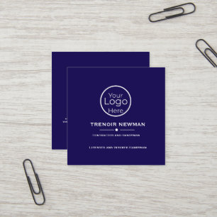Bold Navy Blue Professional Handyman Services Square Business Card
