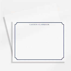 Bold Navy Clipped Corner Note Card