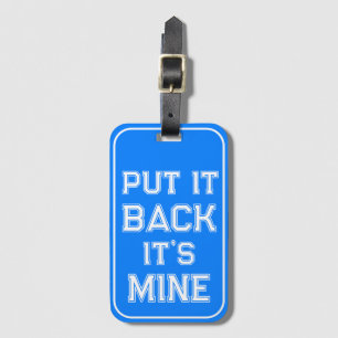 Bold Neon Blue Funny Luggage Tag
