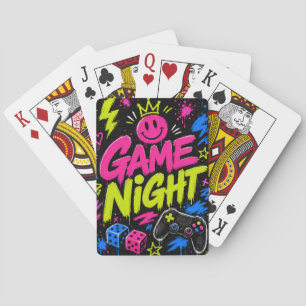 Bold Neon Graffiti Game Night Playing Cards