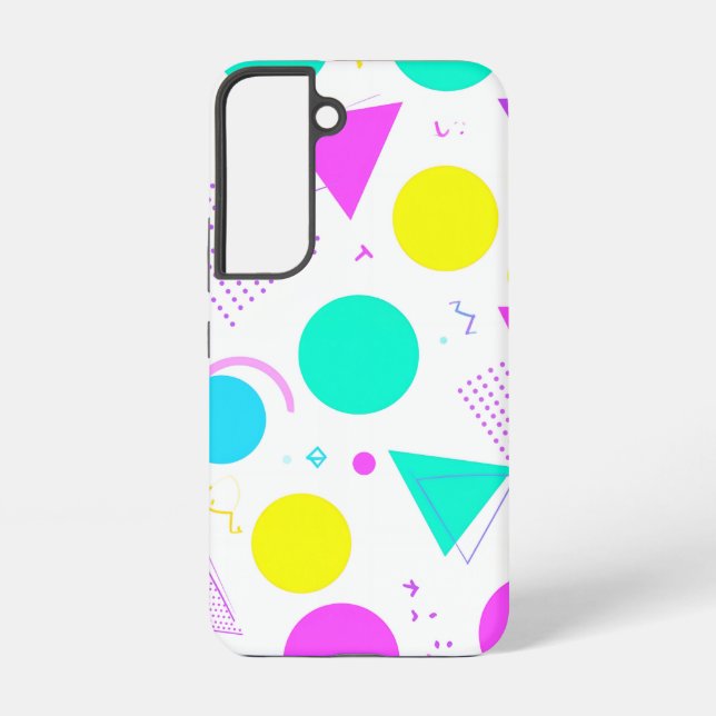 Bold Neon Memphis Geometric 80s Design Samsung Galaxy S22 Case (Back)