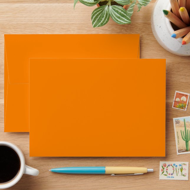 Bold Neon Orange A7 Envelope for Greeting Cards (Desk)