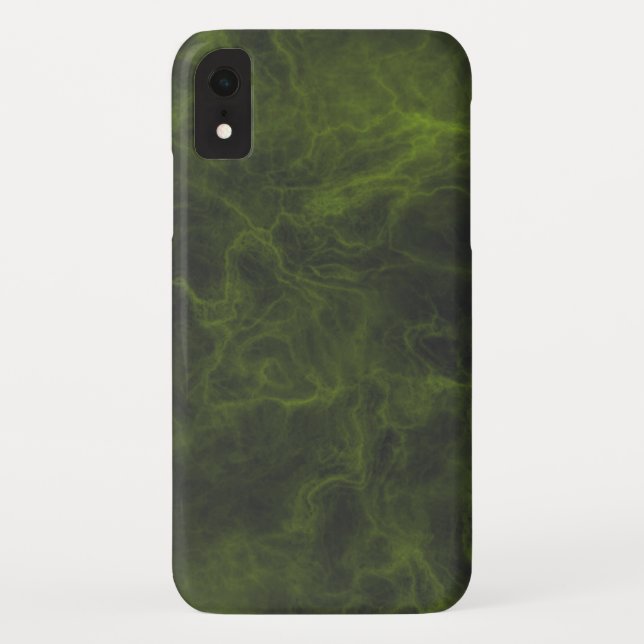 Bold Neon Yellow on Black Marble iPhone case (Back)