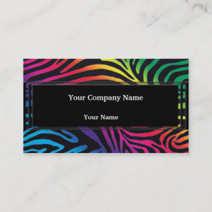Bold Neon Zebra Stripes Business Card