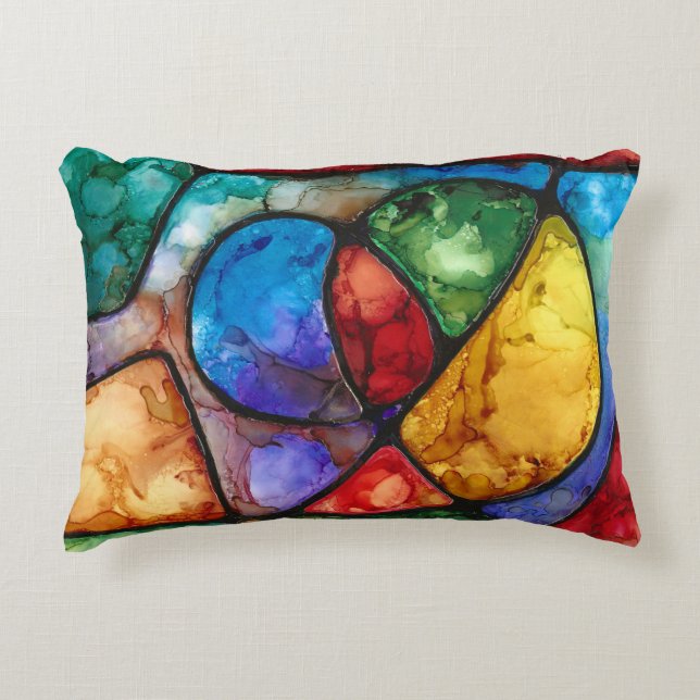 Bold Neurographic art Decorative Cushion (Front)