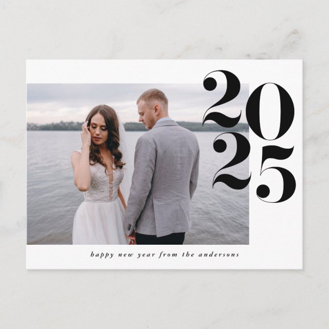 Bold New Year | Holiday Photo Postcard (Front)