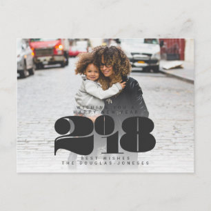 BOLD NEW YEAR HOLIDAY POSTCARD