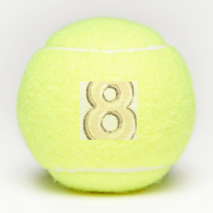 Bold Number 8 Logo Printed Penn Championship Sport Tennis Balls