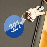 Bold Number Design. Hotel Key Ring<br><div class="desc">Have your choice of number shown boldly on a two-tone Keyring. Personalise with your choice of number. Hotel Room or Code number for your keys.</div>