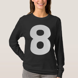 Bold Number Eight 8 Big Font Symbol Character Fig T-Shirt