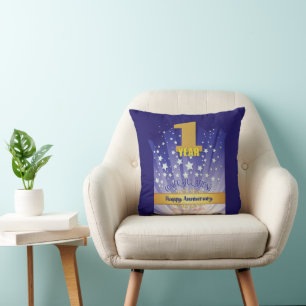 Bold Numeral - 1 Year CUSTOM 12 Step Anniversary Cushion