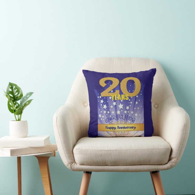 Bold Numeral - 20 Year CUSTOM 12 Step Anniversary Cushion (Chair)
