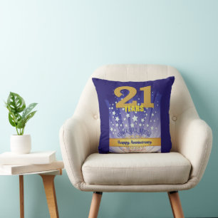 Bold Numeral - 21 Year CUSTOM 12 Step Anniversary Cushion