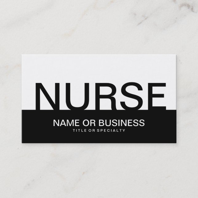 bold NURSE Business Card (Front)