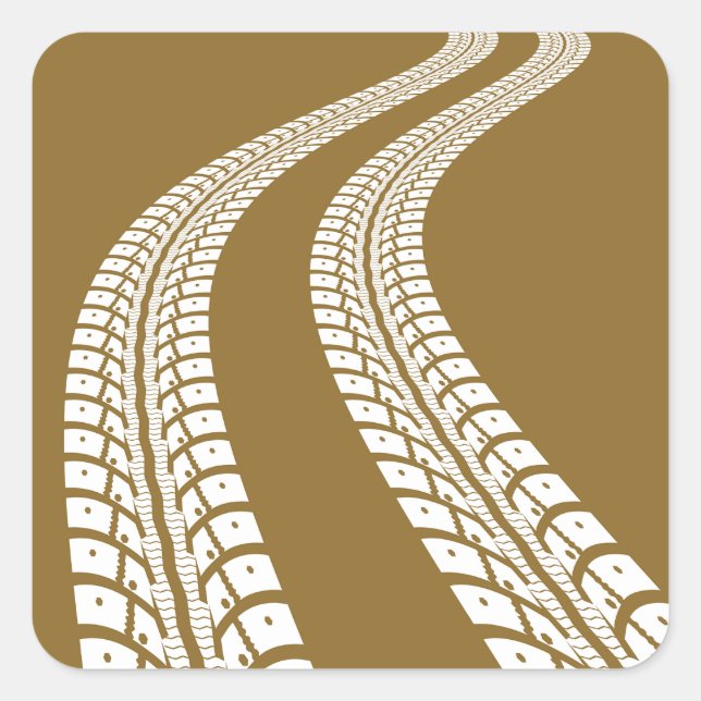 Bold Off-Road Tire Track Rugged Automotive Square Sticker (Front)