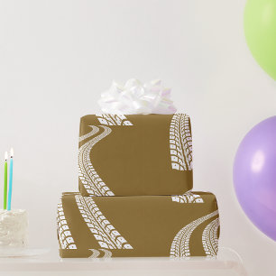 Bold Off-Road Tire Track Rugged Automotive Wrapping Paper