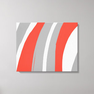 Bold Orange and Grey Abstract Canvas Print