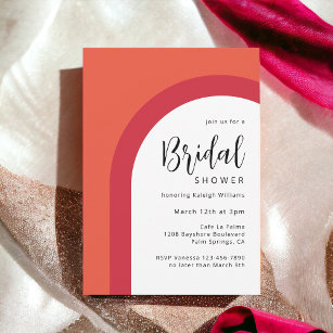 Bold Orange and Red Simple Arch Bridal Shower Invitation