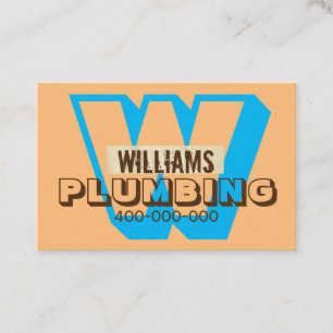 bold orange and tuquoise plumber or other  business card
