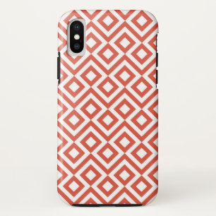 Bold Orange and White Geometric Meander Case-Mate iPhone Case
