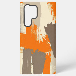 Bold Orange Artisan Brush Strokes Abstract Samsung Galaxy Case