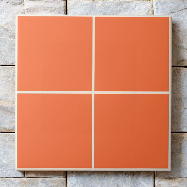 Bold Orange Chequered Modern Monochrome Minimal Tile (Creator Uploaded)