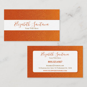 Bold Orange Glitter Business Card