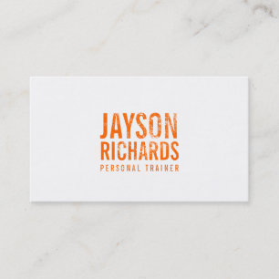Bold Orange Grunge Stamped Text Business Card