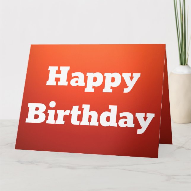 Bold Orange Happy Birthday Card Personalise Text (Front)
