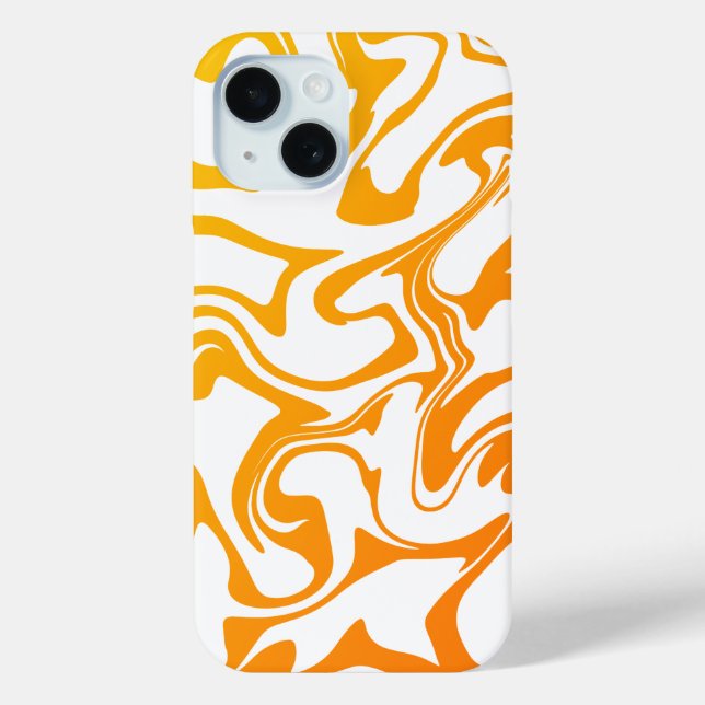 Bold Orange Marble Texture iPhone Case (Back)
