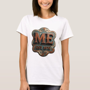 Bold Orange ME EST 1970 Modern Design T-Shirt