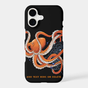 Bold Orange Mesmerising Octopus Mandala