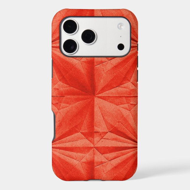 Bold Orange Paper Origami Pattern (Back)