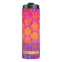 Bold Orange Pink Gold Fuchsia Modern Chic Pattern
