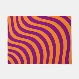 Bold Orange Purple Zebra Stripe Modern Entryway Doormat