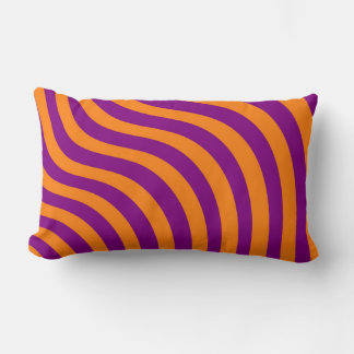 Bold Orange Purple Zebra Stripe Modern Minimalist Lumbar Cushion